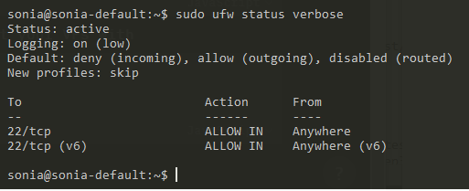 set ufw on vps