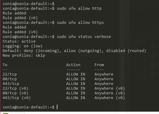 set ufw rules