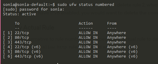 delete rule ufw