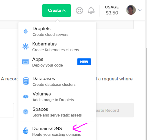 digital ocean domain name