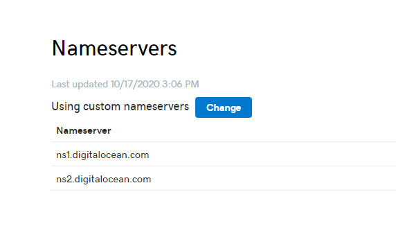 digital ocean nameservers