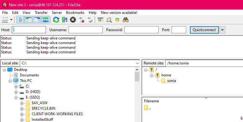 filezilla to vps